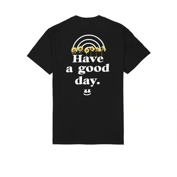 Marshmello DJ Official Merch Have A Good Day T-Shirt — Black - Picture 1 of 4